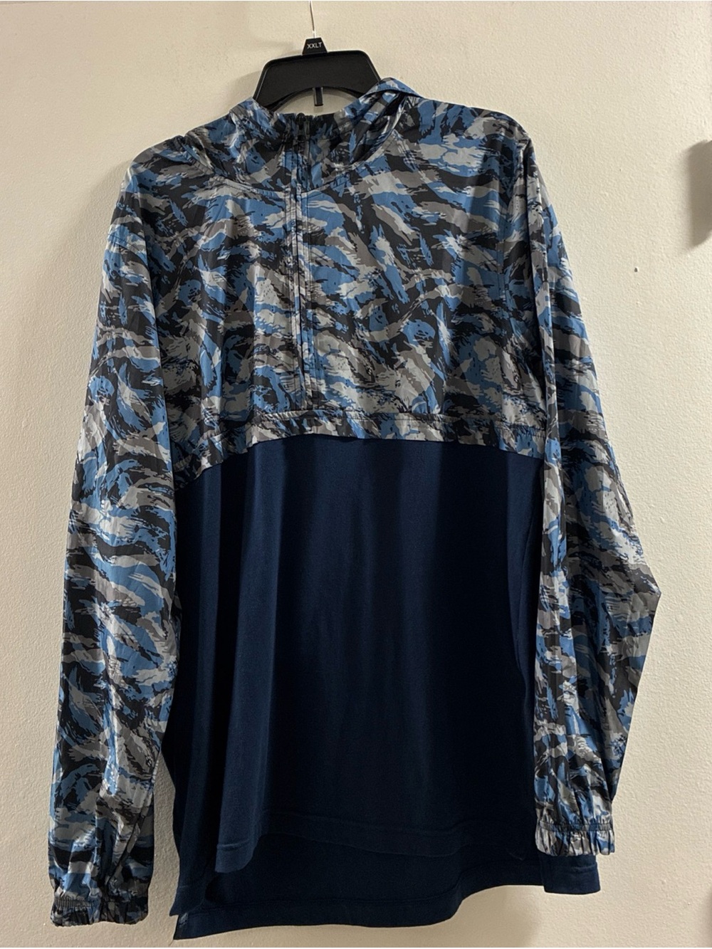 Under Armour Men's Half-Zip Hooded Pullover - Navy and Light Blue Camo